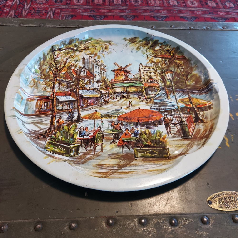 Vintage Daher Decorated Ware Paris Moulin Rouge Tin Serving Tray Made in England